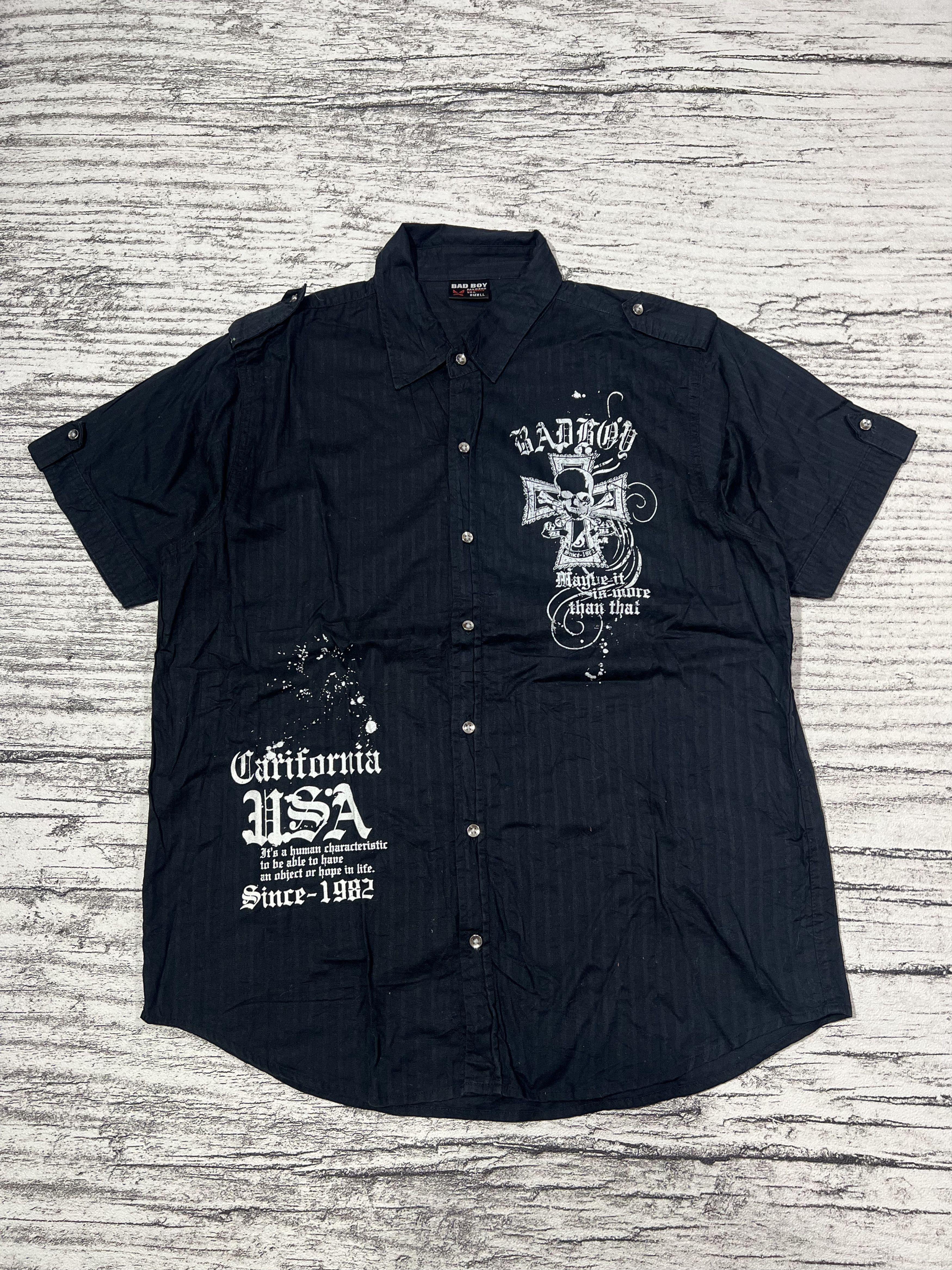 Japanese Brand 2000s Badboy Hysteric Poem Skull Cross Shirt y2k Lgb Ifsix Size US M / EU 48-50 / 2 - 1 Thumbnail