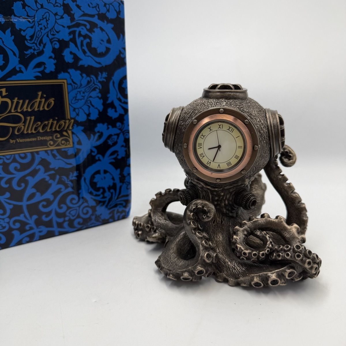 Other Octopus Desk Clock Bronze Steampunk Nautical Quartz Statue Size ONE SIZE - 3 Thumbnail