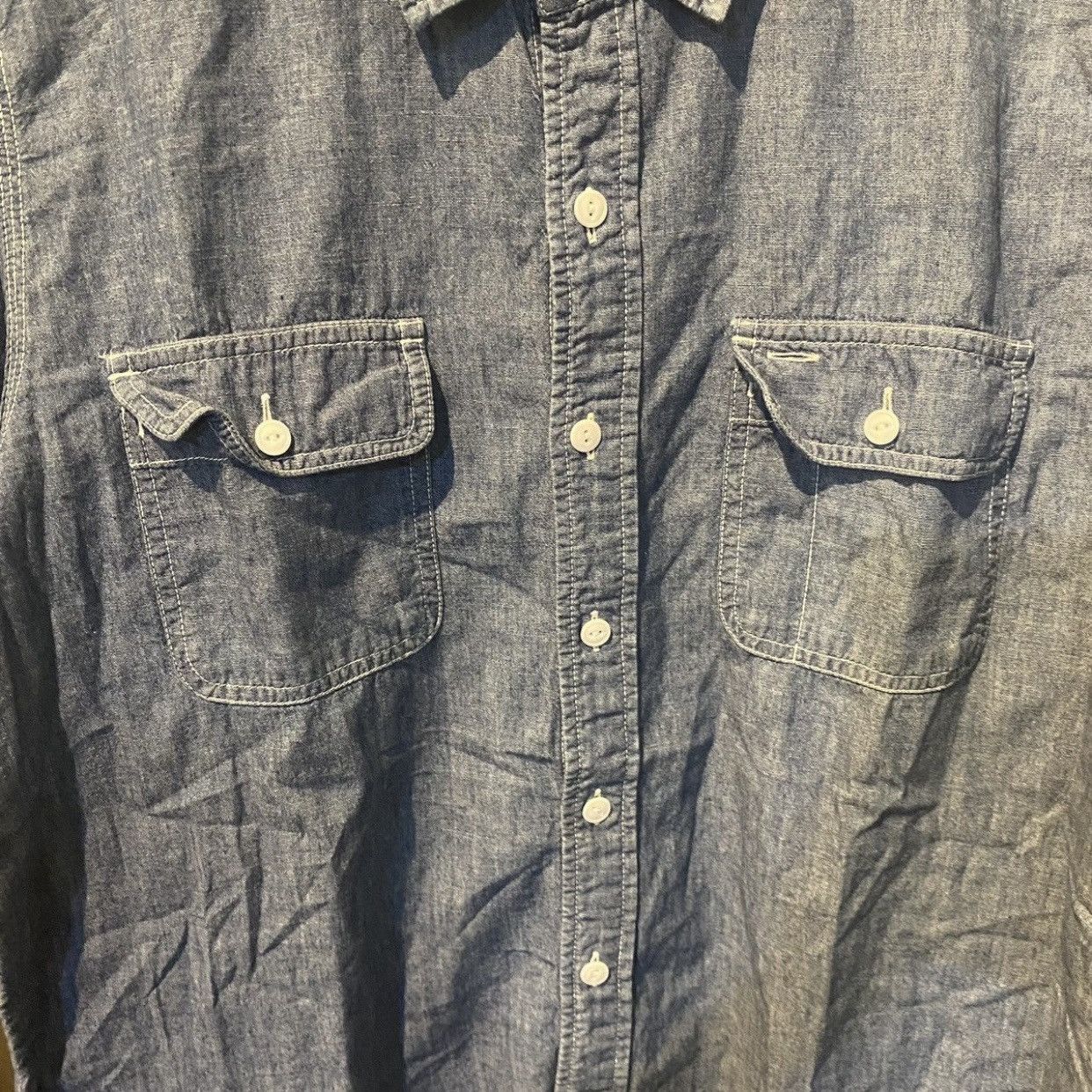Bape Bape A Bathing Ape Rare Selvedge Chambray Denim Work Shirt Size US L / EU 52-54 / 3 - 5 Thumbnail