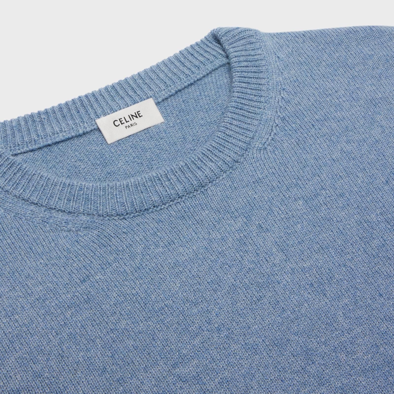 Celine o1bcso1str0824 Crewneck Sweater in Light Blue Size US XS / EU 42 / 0 - 3 Thumbnail
