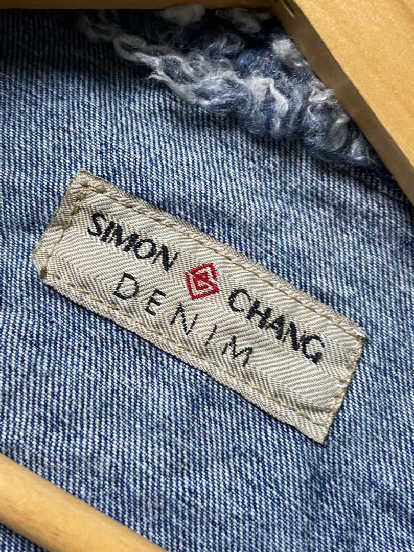 Japanese Brand Simon Chang Brand Denim Jacket with Shaggy Sleeves (184) Size XS / US 0-2 / IT 36-38 - 3 Thumbnail