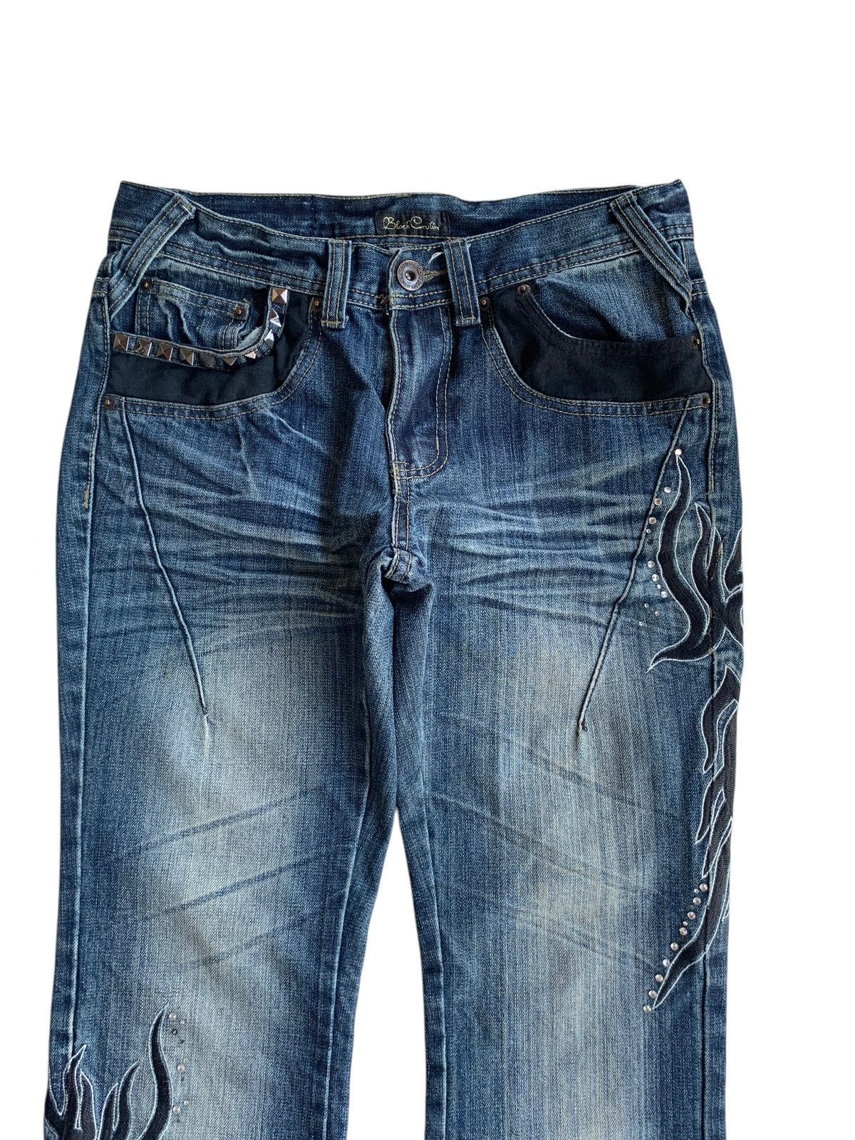 Black Crown Flared Rusty Mudmax Punk Style Denim
