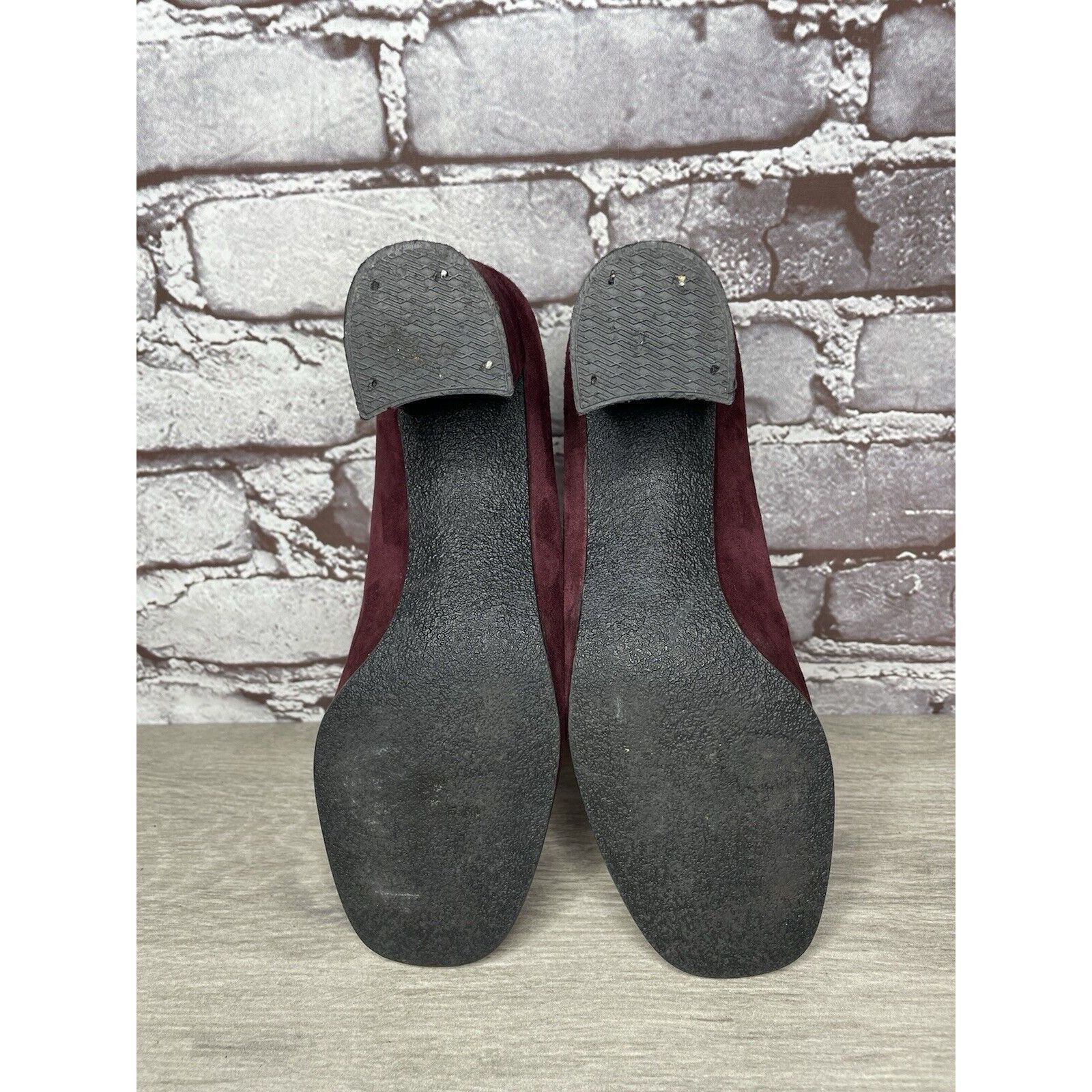 Other David Aaron Burgundy Maroon Suede Leather Round High Heels W Size US 6.5 / IT 36.5 - 13 Thumbnail