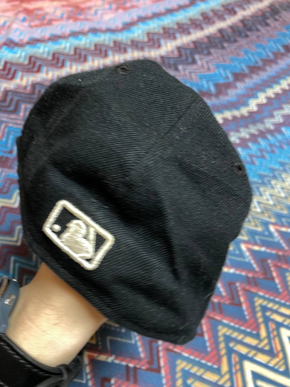 New Era Hats big logo black Vintage New Era Cap Y2K 59 FIFTY Size ONE SIZE - 5 Thumbnail