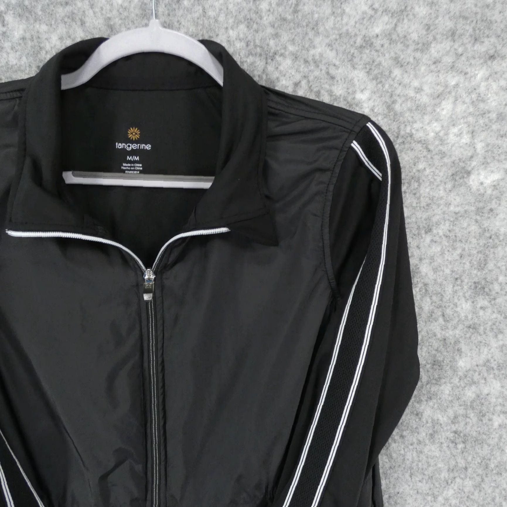 Vintage Tangerine Jacket Womens Medium Black Full Zip Softshell Workout Yoga Size M / US 6-8 / IT 42-44 - 6 Thumbnail