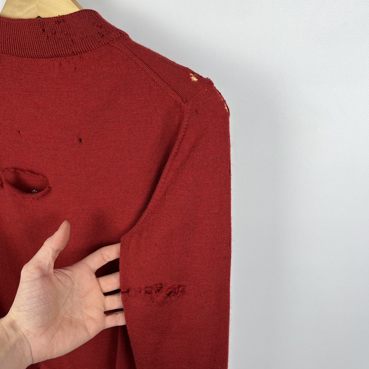 Vivienne Westwood Vivienne Westwood Red Label Distressed Wool Sweater Size L / US 10 / IT 46 - 22 Thumbnail