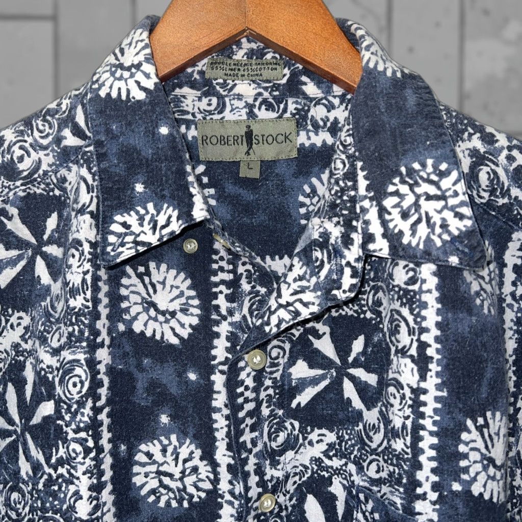 Vintage Robert Stock Button-Up Shirt Mens Size L Linen Blue Short Sleeve Size US L / EU 52-54 / 3 - 1 Thumbnail