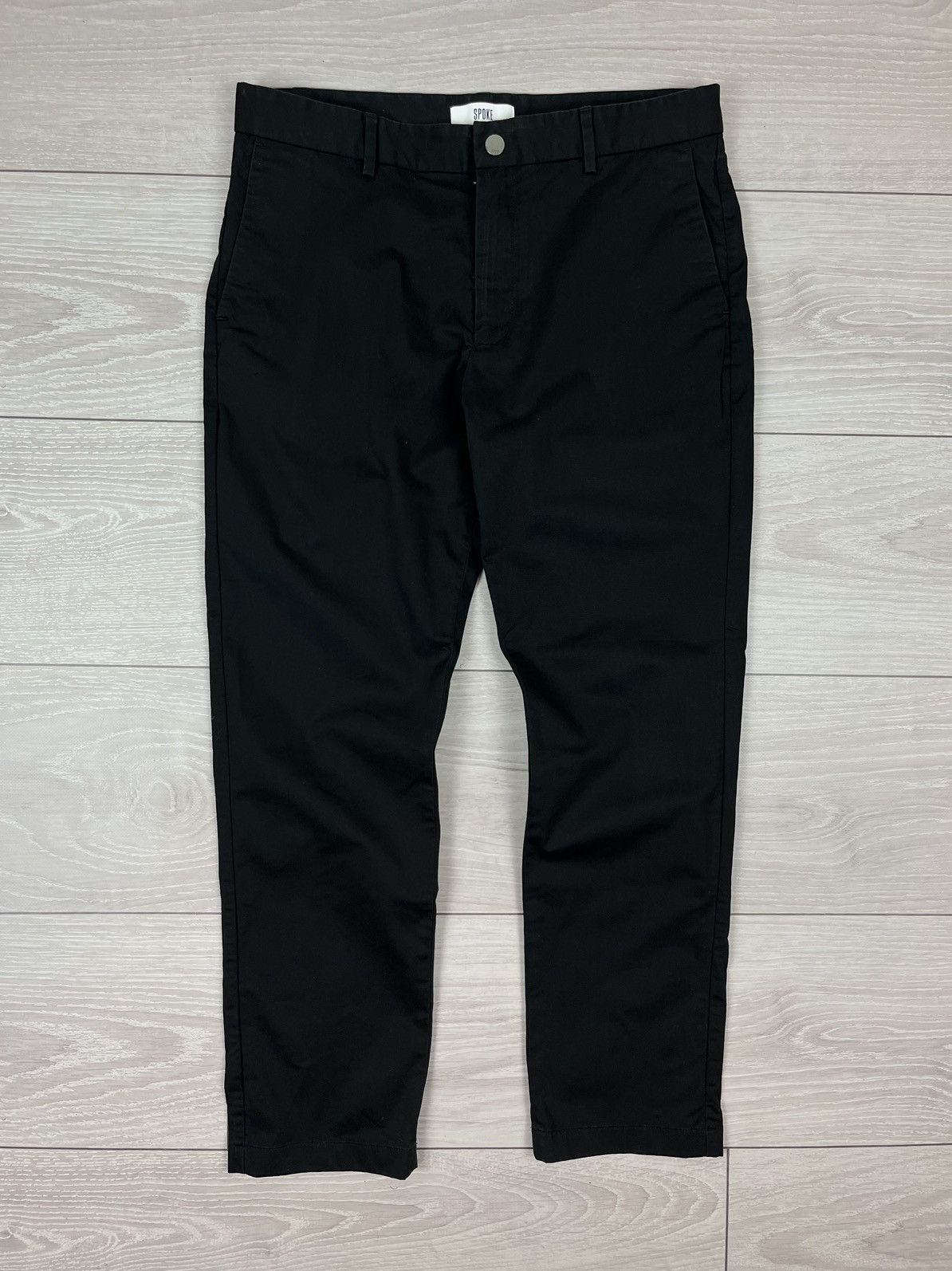 SPOKE Spoke London Sharps Build B Black Cotton Pants Size US 33 - 1 Thumbnail