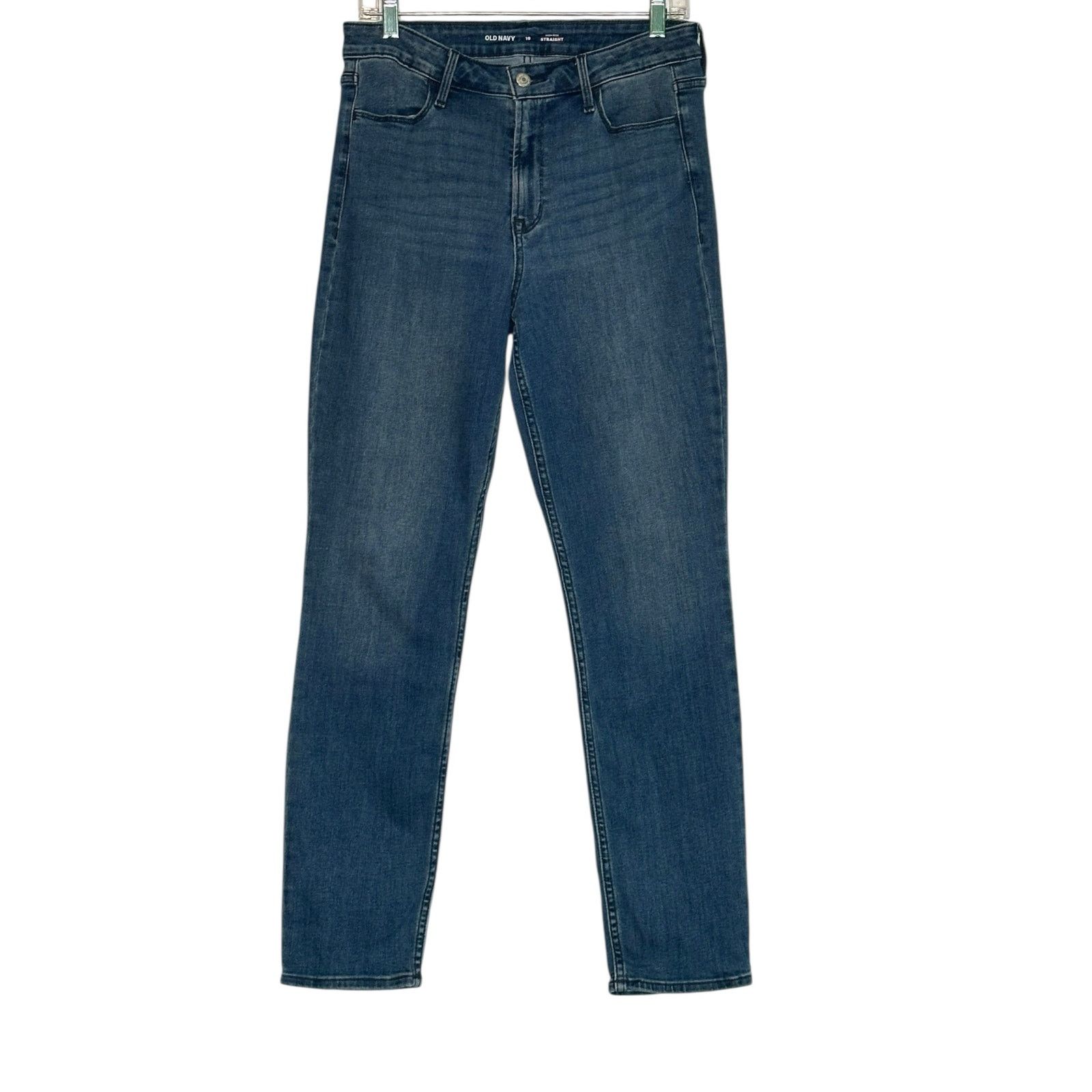 Old Navy Old Navy blue high rise straight legs jeans size 10 Size 32" / US 10 / IT 46 - 6 Thumbnail