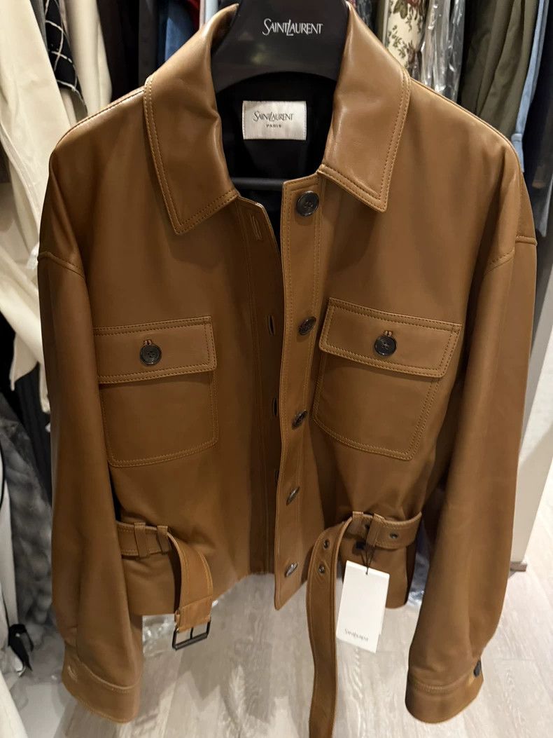 Saint Laurent Paris saint Laurent parisCaramel Brown Leather jacket 2503-Nexta Size XS / US 0-2 / IT 36-38 - 8 Thumbnail