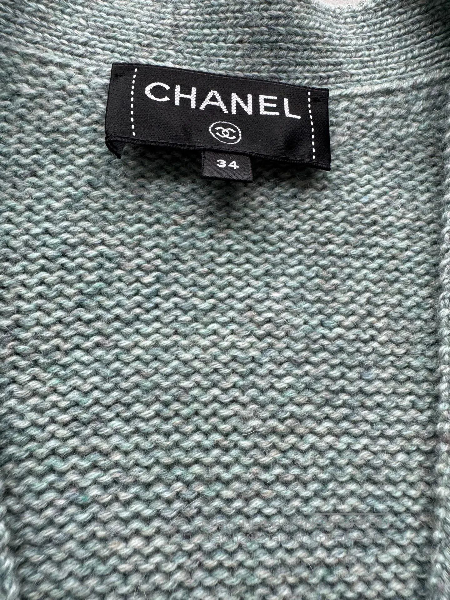 Chanel Chanel Blue Stripe Cashmere Cardigan. Size XXS / US 00 / IT 34 - 4 Thumbnail
