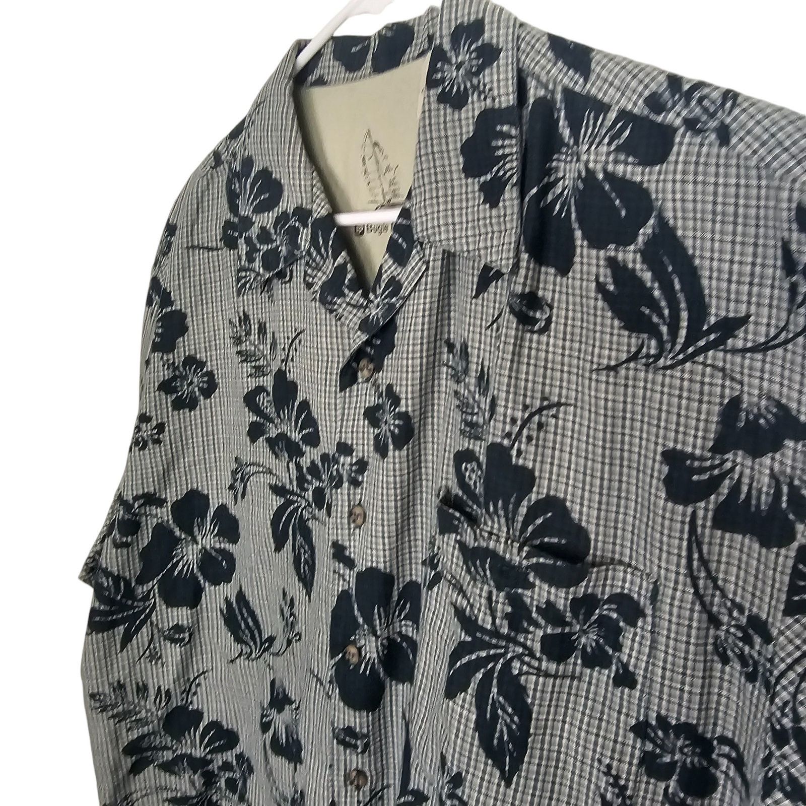 Bugle Boy Bugle Boy Mens Plaid Floral Shirt Button Shirt Sz L Hawaiian Size US L / EU 52-54 / 3 - 5 Thumbnail