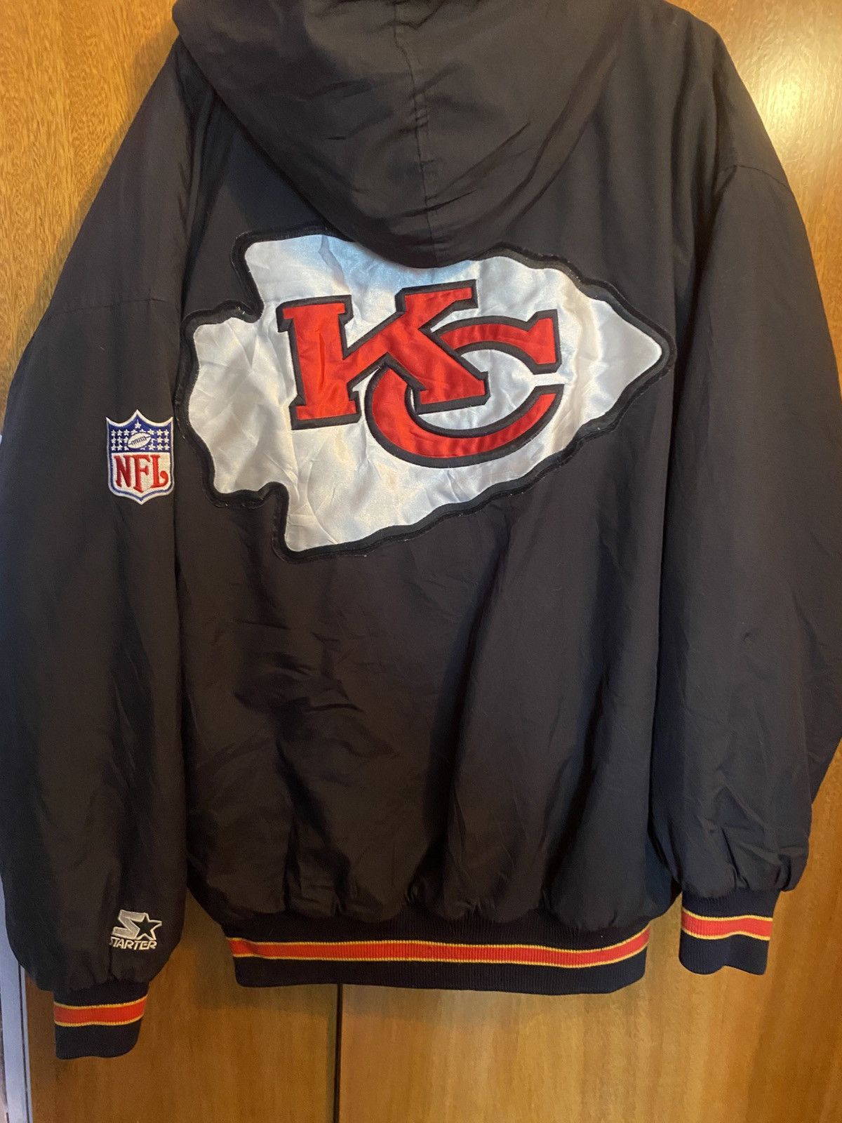 Starter × Stussy Kansas City Chiefs Vintage 90’s Starter Bomber Hooded Jacket Size US M / EU 48-50 / 2 - 13 Thumbnail
