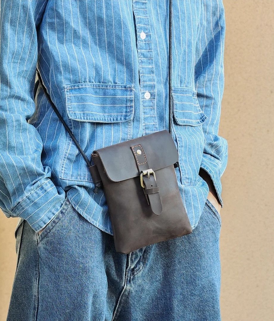 Japanese Brand Leather Crossbody Bag Size ONE SIZE - 3 Thumbnail