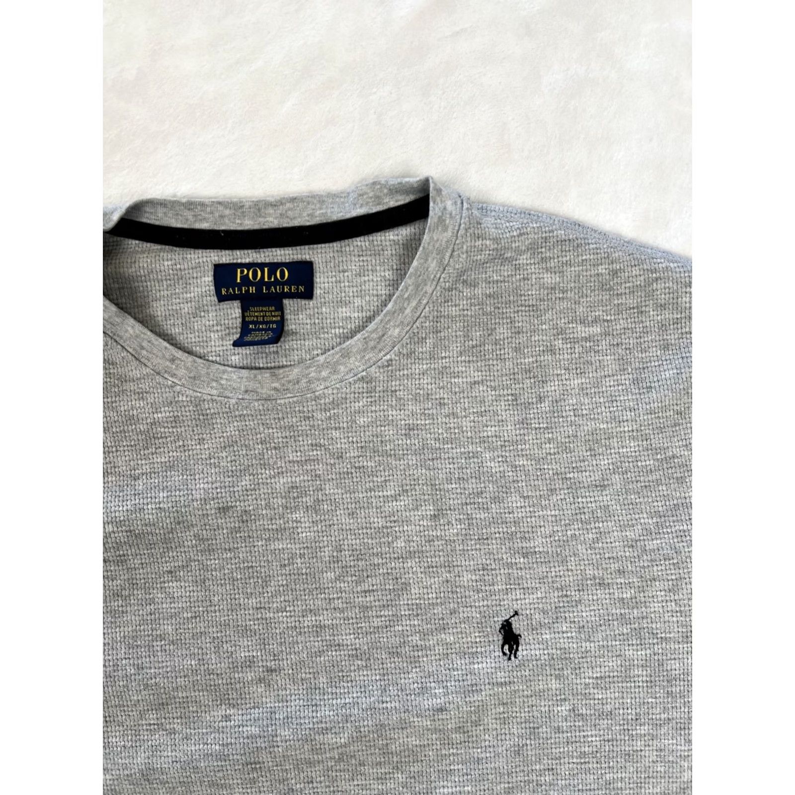 Polo Ralph Lauren Polo Ralph Lauren Sleep Shirt Gray XL Long Sleeve Crew Neck Knit Logo Pocketless Pullover 100% Cotton Men Vintage: No Size US XL / EU 56 / 4 - 2 Thumbnail