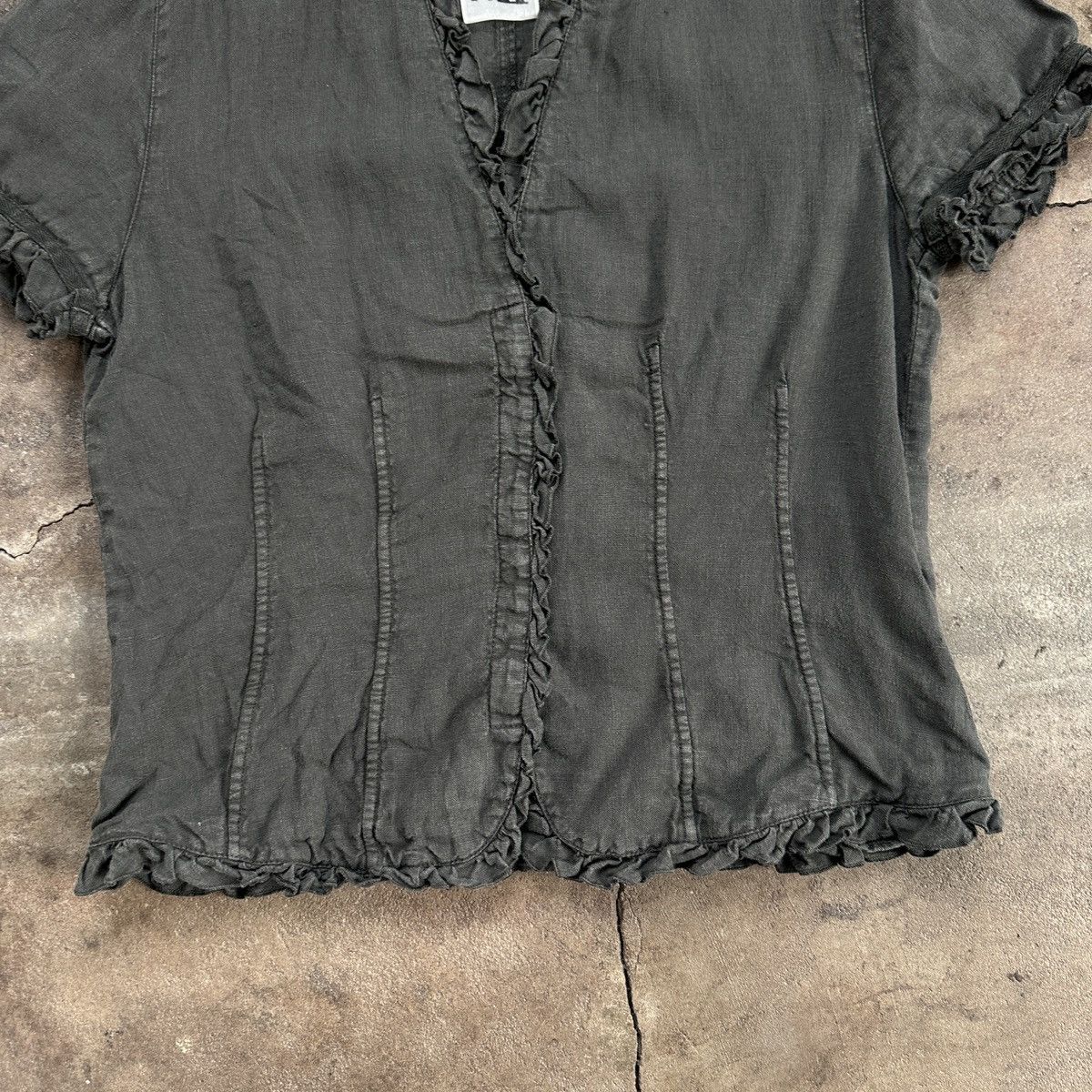 Vintage Nadine II Linen Gray Blouse Size XS / US 0-2 / IT 36-38 - 3 Thumbnail