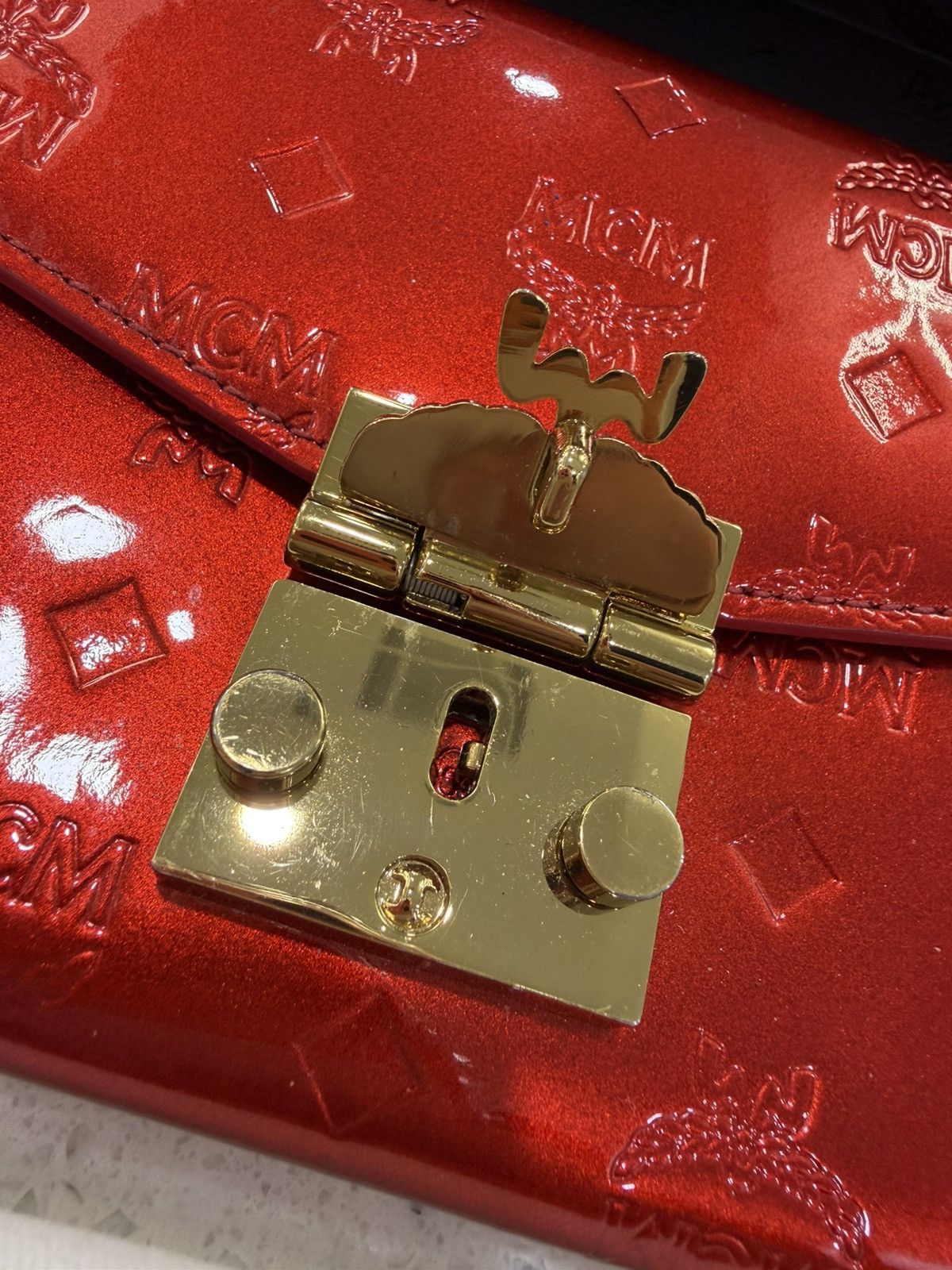 MCM MCM Patent Wallet On Chain Size ONE SIZE - 10 Thumbnail