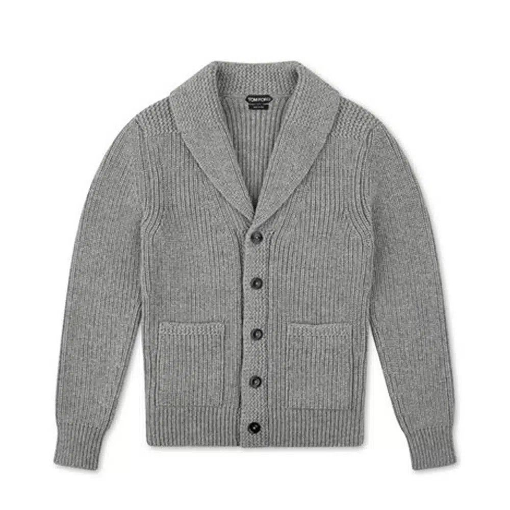 o1loc1c0824 Cashmere Cardigan in Grey