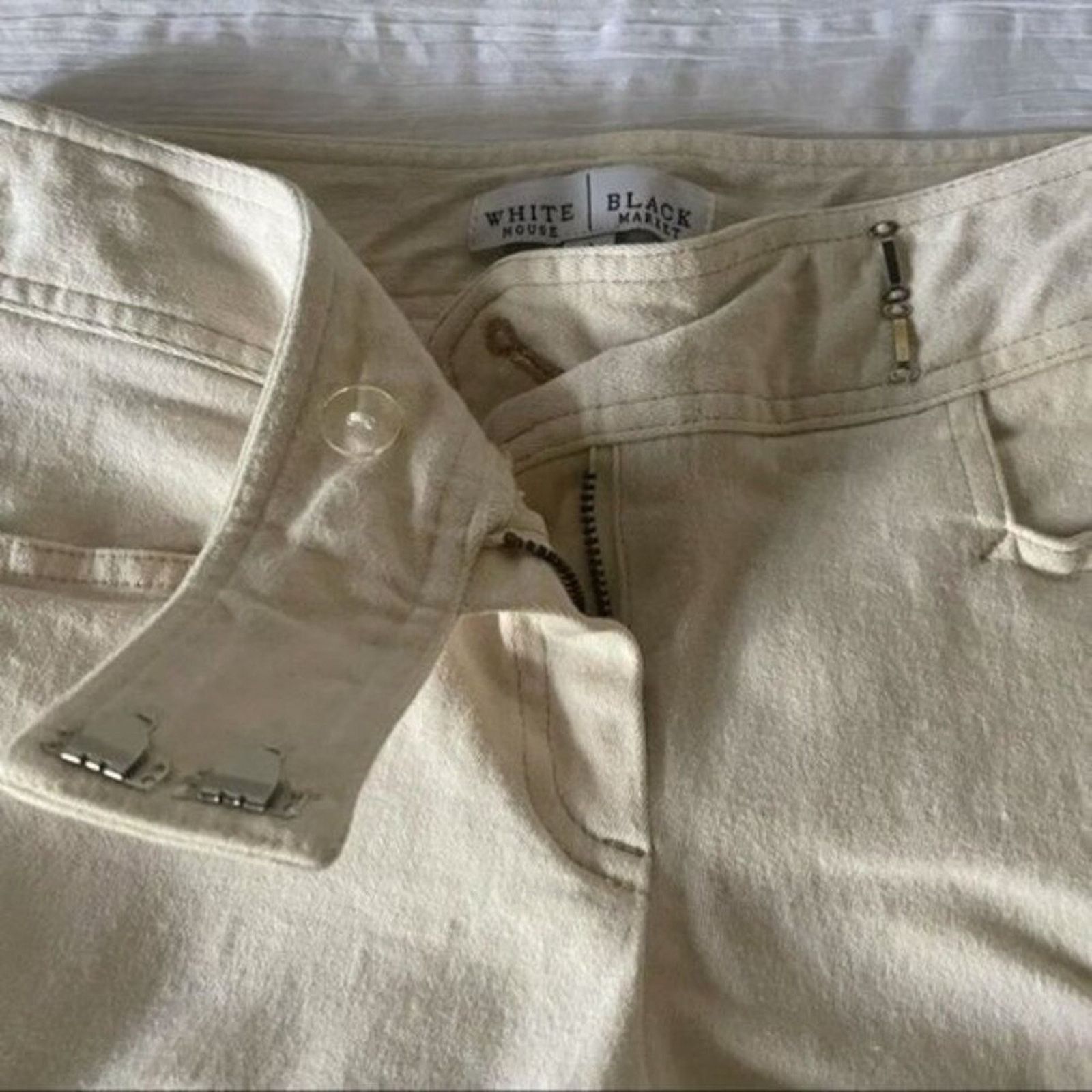 White House Black Market White House Black Womens Size 0 Off-White Stretch Fitted Size 25" / US 0 / IT 36 - 5 Thumbnail
