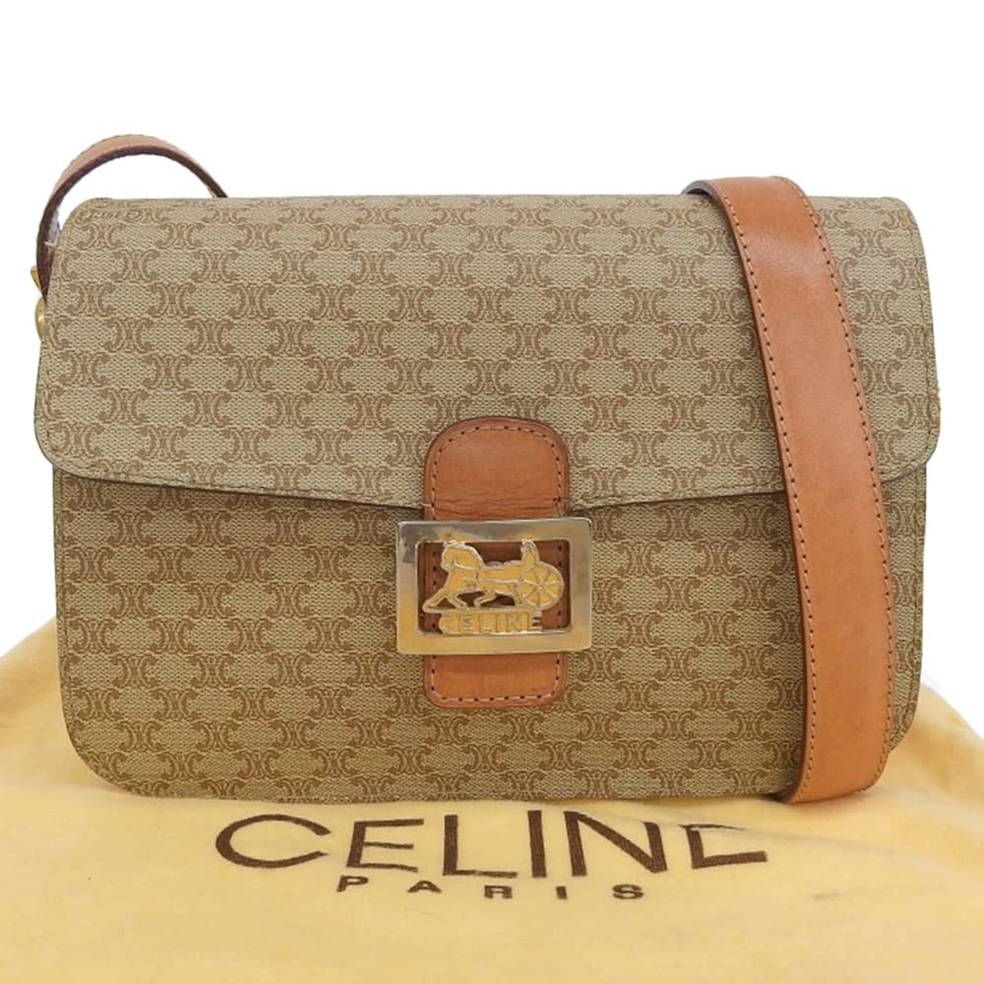 Celine CELINE Macadam shoulder bag F/09 beige with horse carriage hardware Size ONE SIZE - 1 Thumbnail