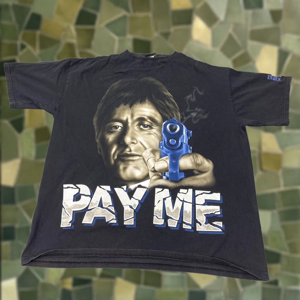 Vintage Vtg Scarface Shirt Mens 3XL Black Pay Me Movie Tee Made in USA Universal Studios Size US XXL / EU 58 / 5 - 1 Thumbnail
