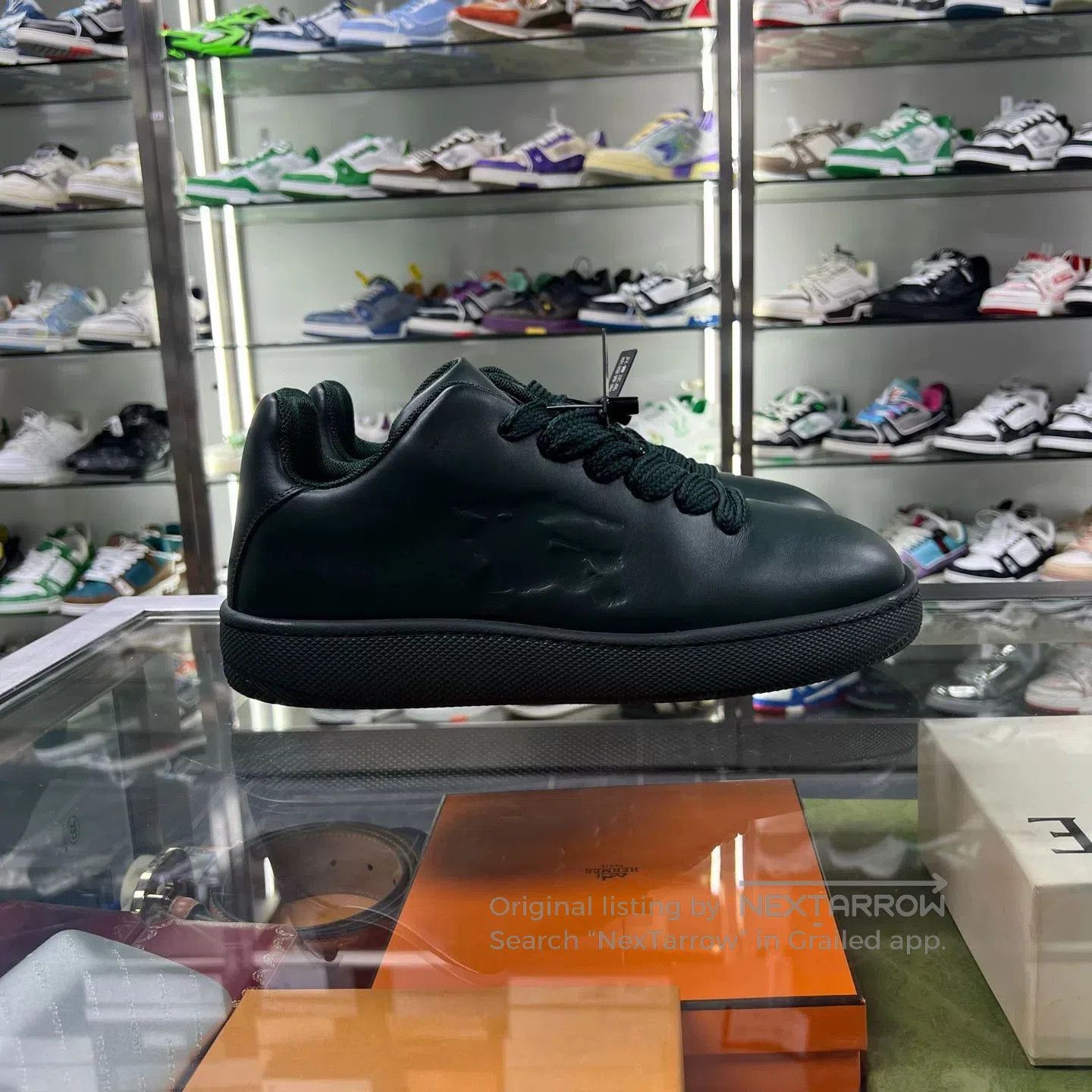 Burberry burberry black leather logo sneakers size 43. Size US 10 / EU 43 - 2 Thumbnail