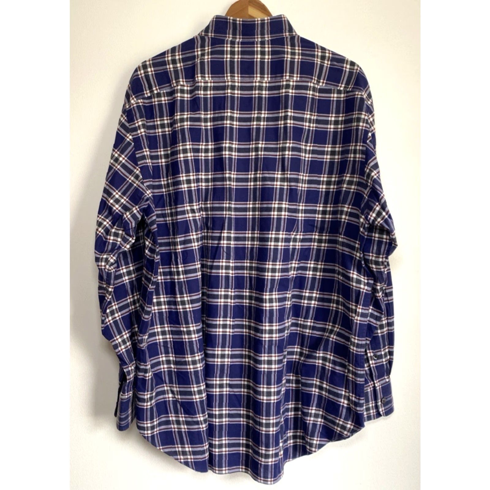 Brioni VINTAGE Brioni Men's Button-Up Shirt Plaid Cotton XL Blue Casual Button-Down Shirt Size US XL / EU 56 / 4 - 3 Thumbnail