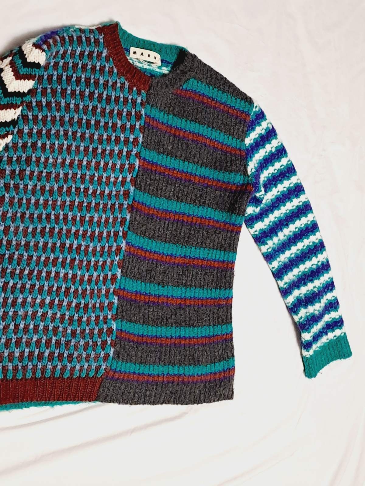 Marni Marni Alpaca Wool Sweater Patch Work Size US XL / EU 56 / 4 - 4 Thumbnail