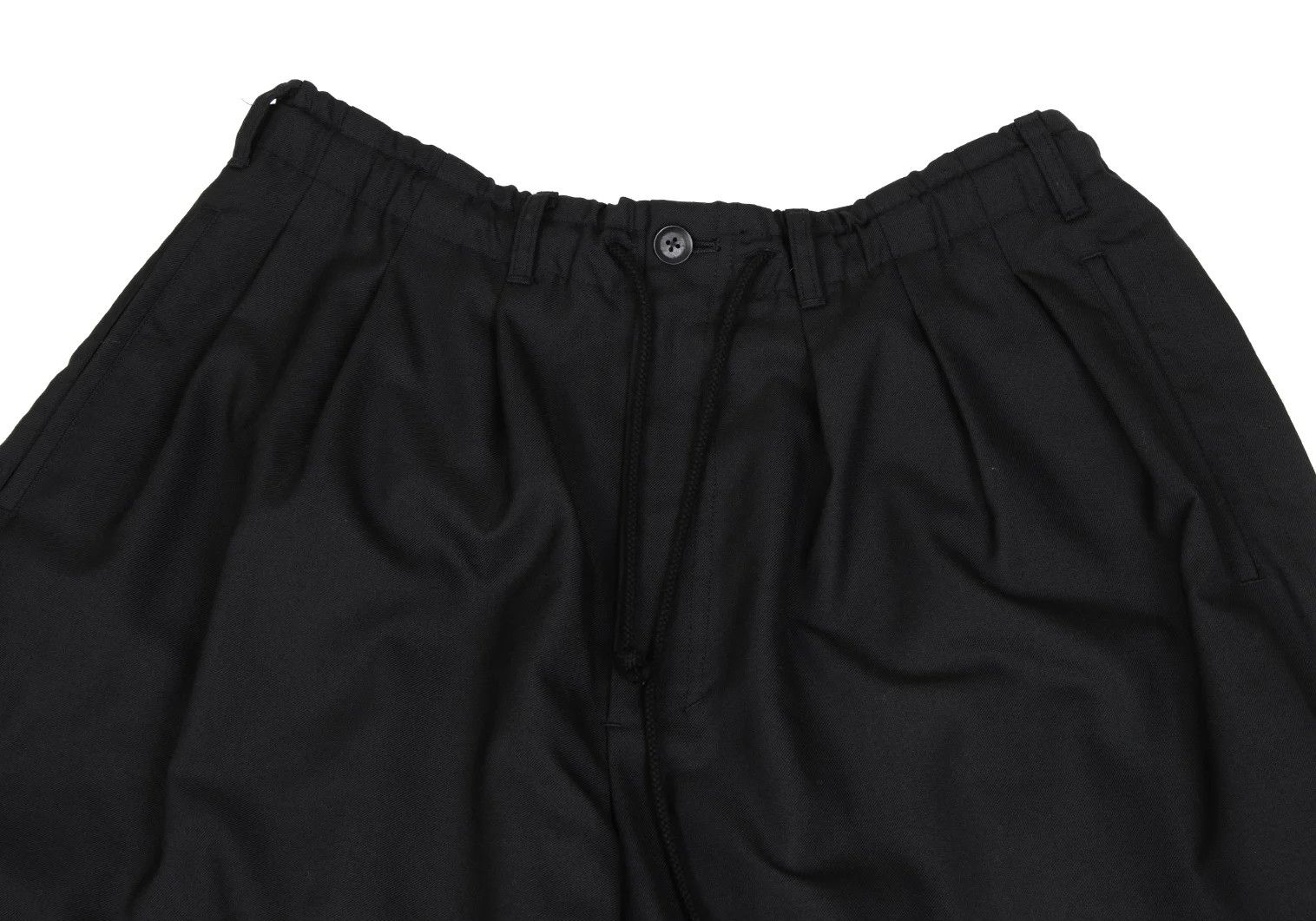 Yohji Yamamoto Wool-Poly Gabardine Side Tab Pants in Black Size 3 Size US 34 / EU 50 - 2 Thumbnail
