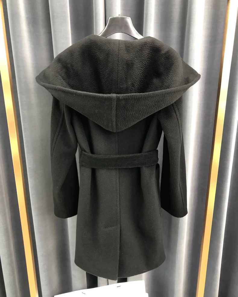 Max Mara Max Mara Rialto Classic Black Camel Hair Hooded Coat Size M / US 6-8 / IT 42-44 - 2 Thumbnail