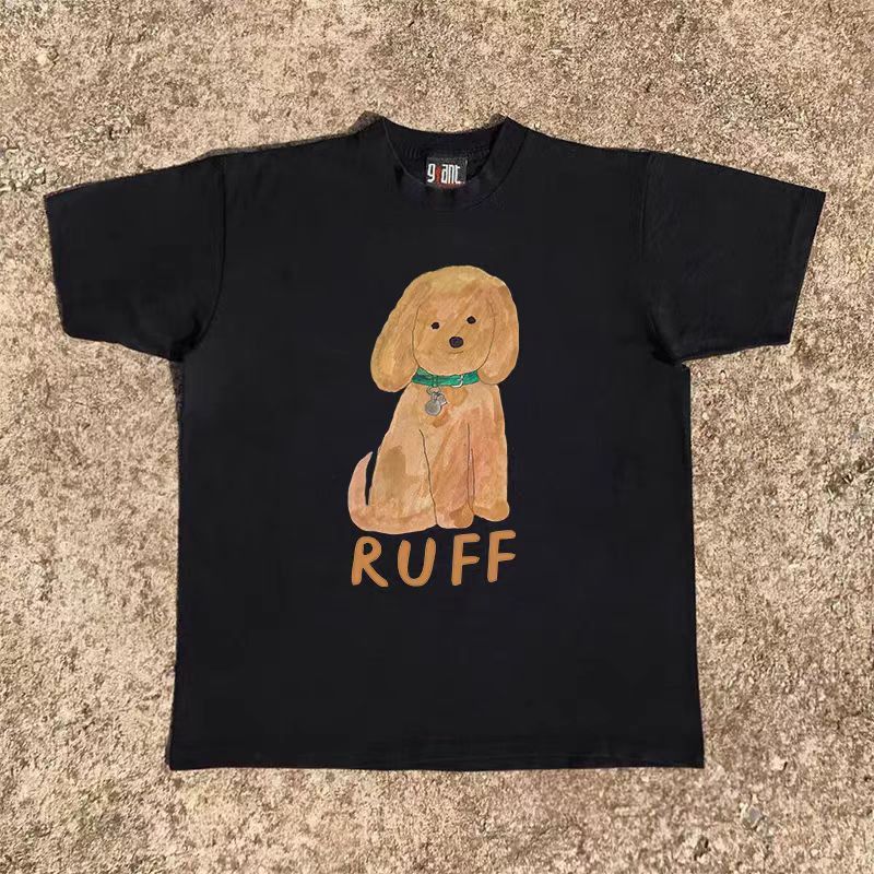 Japanese Brand Black casual retro cute puppy print t-shirt Size US M / EU 48-50 / 2 - 1 Thumbnail