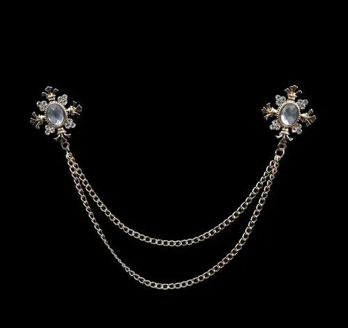 Jewelry Crystal Cross Chain Collar Shirt Size ONE SIZE - 2 Thumbnail