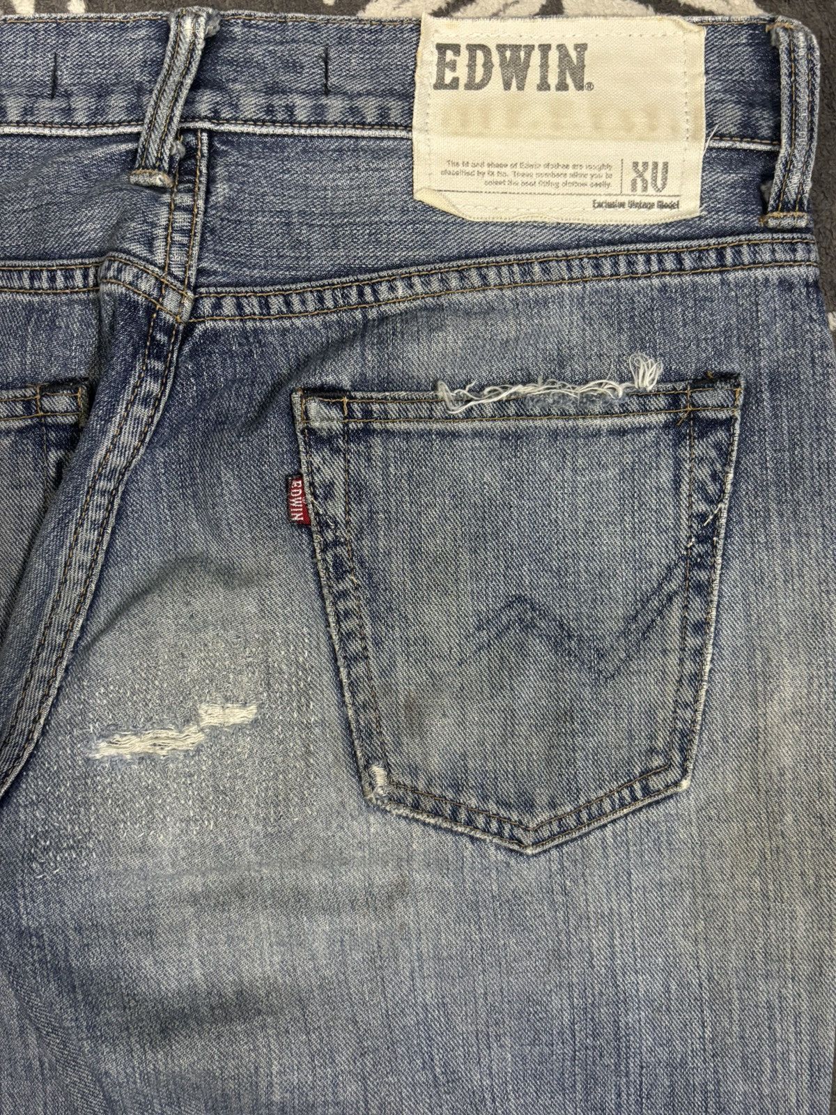 Edwin Vintage Edwin XV Mud Wash Flare Distressed Grunge Jeans Size US 31 - 11 Thumbnail