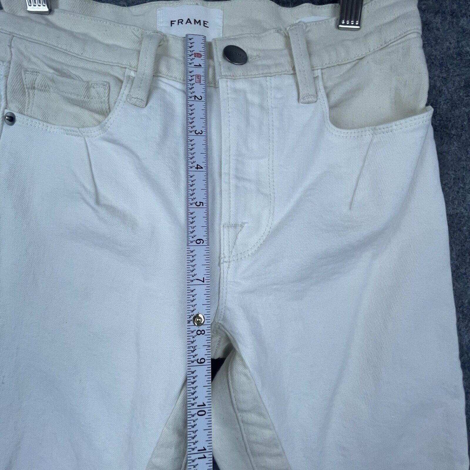 Frame Frame Denim Jeans Women 24 Le Crop Mini Boot White Two Toned Size 24" / US 00 / IT 34 - 8 Thumbnail