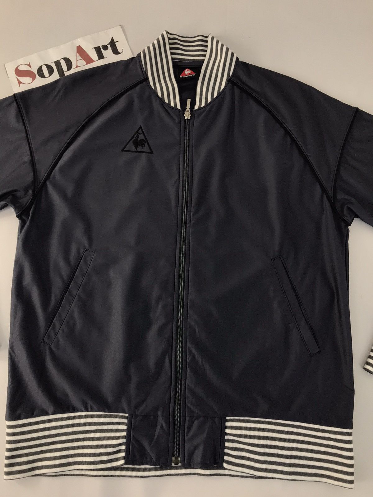 Le Coq Sportif × Vintage Vintage Sweater Sportwear LecoqSportif Zipper Design Striped Size US M / EU 48-50 / 2 - 3 Thumbnail