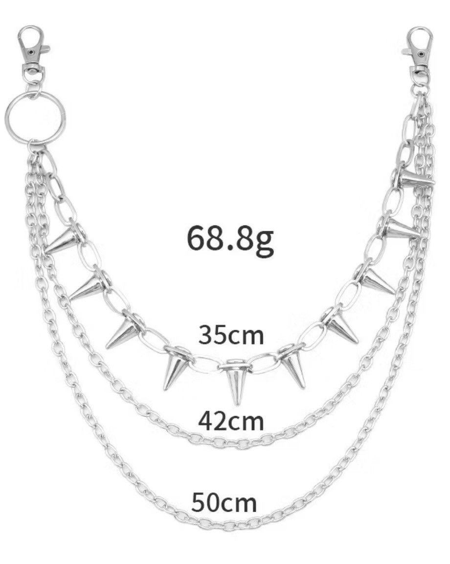 Jewelry Y2K Punk Waist Pants Chain Wallet hiphop Chain Keychain Size ONE SIZE - 5 Thumbnail