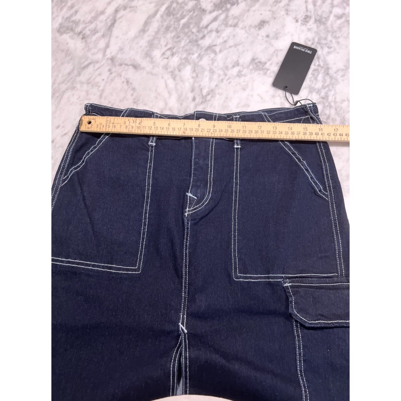 True Religion True Religion High Slit Denim Maxi Skirt Size 30 Dark Blue Wash Go West NWT Size 30" / US 8 / IT 44 - 7 Thumbnail