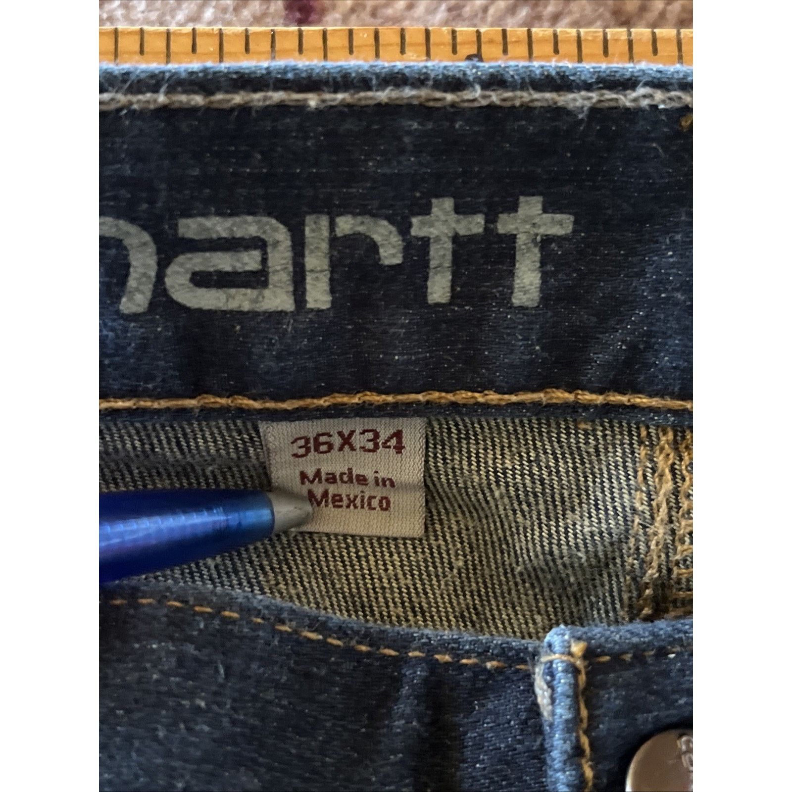 Carhartt Carhartt Men's 36x32 Blue Jeans Denim Straight Fit Cotton Size US 36 / EU 52 - 3 Thumbnail