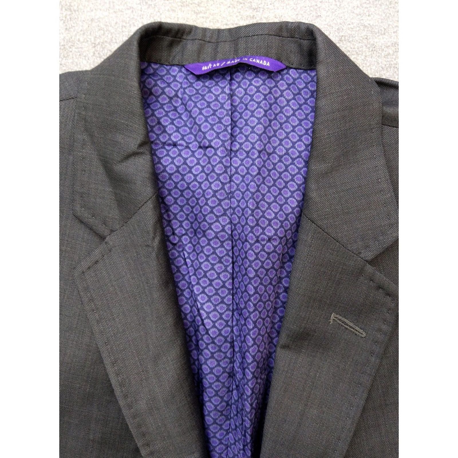 Ted Baker Ted Baker Blazer Mens 44L Gray Wool Endurance Suit Jacket Lined Canada Classic Size 44R - 4 Thumbnail