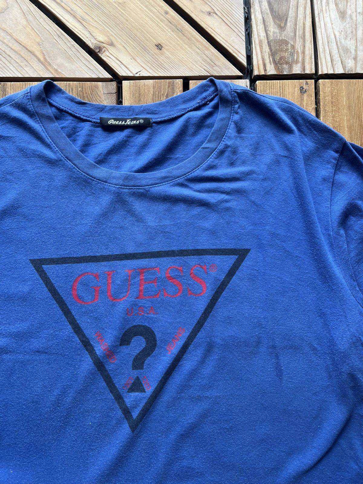 Guess × Vintage Vintage Guess Blue T shirt Size US M / EU 48-50 / 2 - 3 Thumbnail