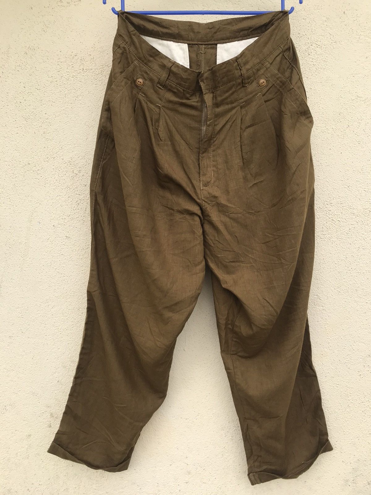 image of Dakota Linen Baggy Inspired AYohji Yamamoto in Brown, Men's (Size 30)