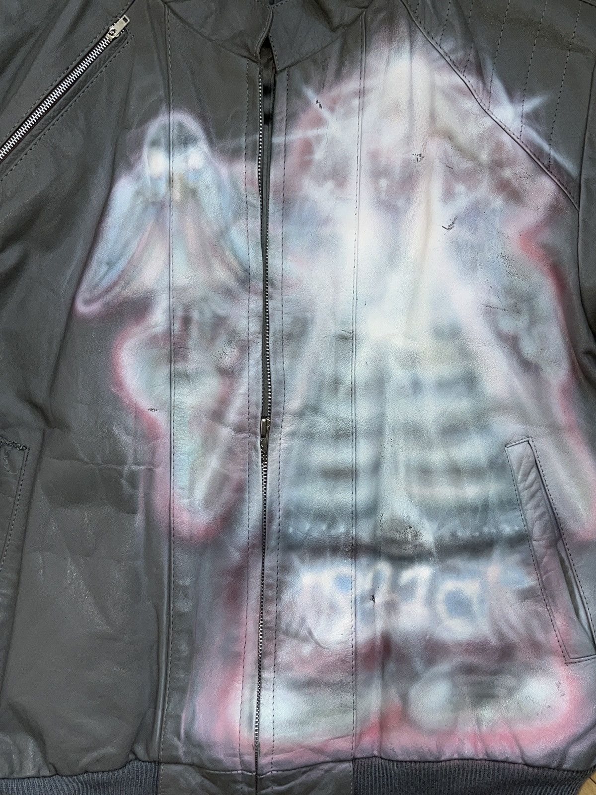 Japanese Brand Rare Alex Clayton 2022 Custom Hand-Painted Leather Jacket Size US M / EU 48-50 / 2 - 2 Thumbnail