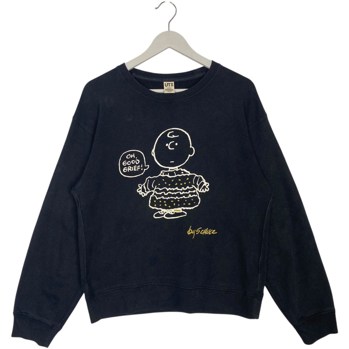 Vintage Vintage Peanuts Snoopy Black Big Logo Pullover Jumper Size L Size US L / EU 52-54 / 3 - 1 Thumbnail