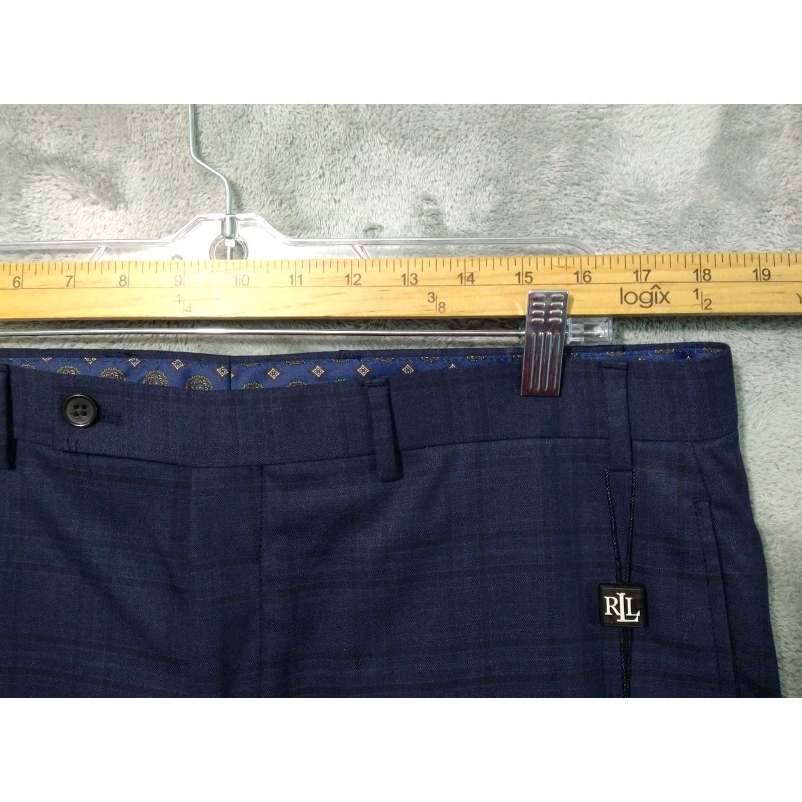 Ralph Lauren Ralph Lauren Pants Mens 36x32 Blue Plaid Flat Front Straight Leg Trousers Dress Size US 36 / EU 52 - 3 Thumbnail