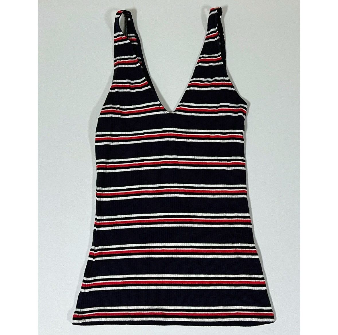 Express Express Striped V-Neck Stretch Tank Top Camisole Size S ♥️✨ Size S / US 4 / IT 40 - 4 Thumbnail