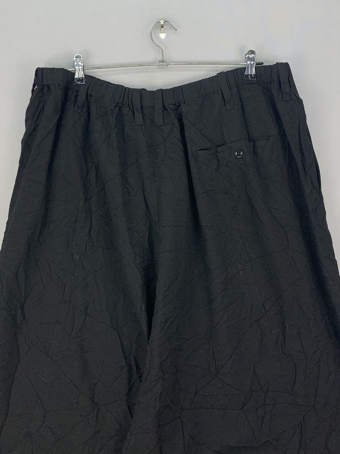 Designer × Yohji Yamamoto Yohji Yamamoto Pour Homme Drop Crotch Wrinkled Sarouel Pants Size US 36 / EU 52 - 4 Thumbnail