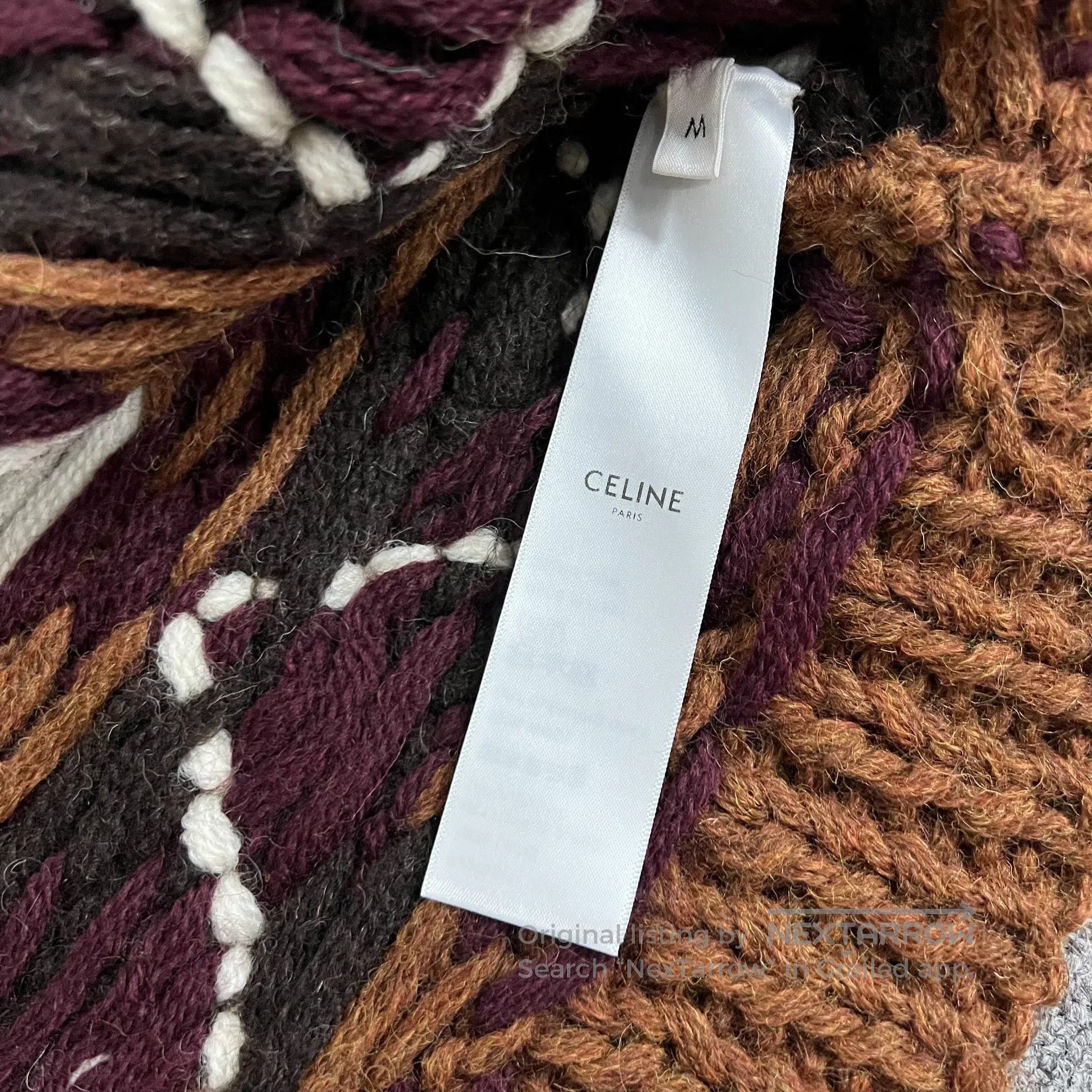 Celine CELINE Triomphe Knitted Coarse Flower Sweater| Size M / US 6-8 / IT 42-44 - 6 Thumbnail