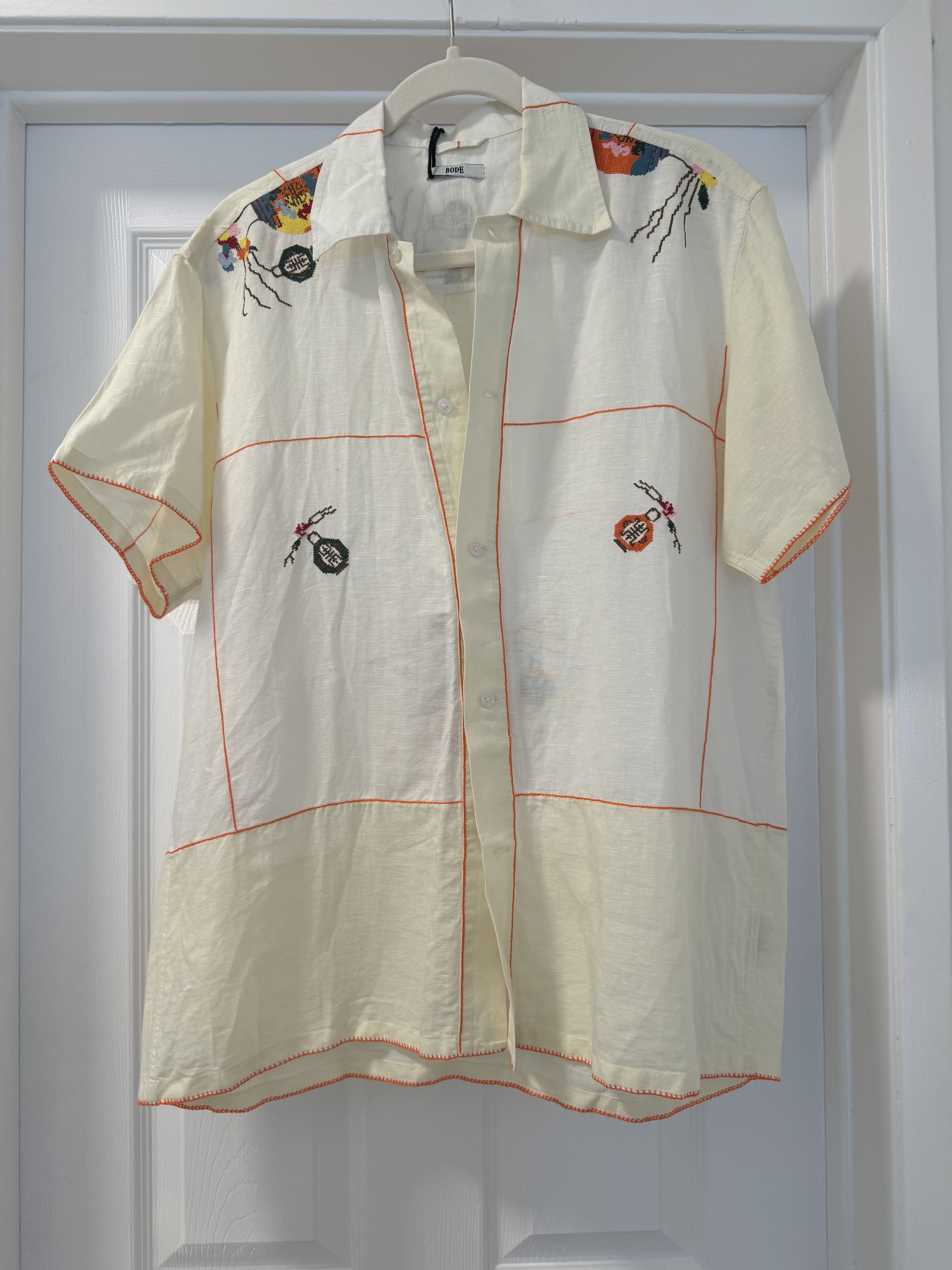 Bode Bode Bowling Shirt with Lantern Detail Size US M / EU 48-50 / 2 - 1 Thumbnail