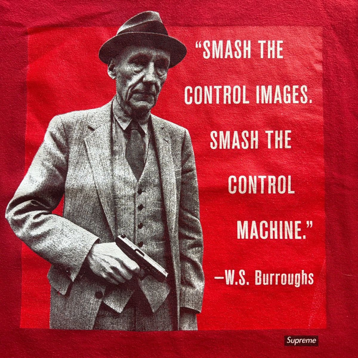 Supreme Red Supreme W.S. Burroughs Graphic Tee – Quote Print T-Shirt Size US M / EU 48-50 / 2 - 2 Thumbnail