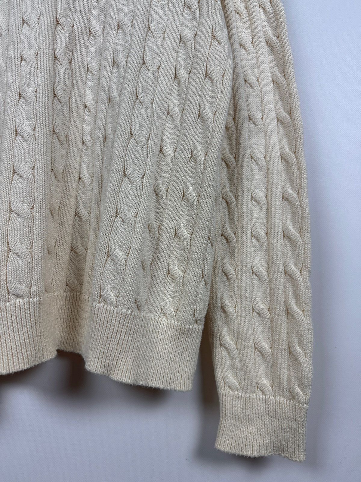 Polo Ralph Lauren Polo Ralph Lauren Cable Knit Quarter Zip Mock Neck Sweater Size US XXL / EU 58 / 5 - 22 Thumbnail